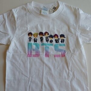BTS Kids White Graphic T-Shirt